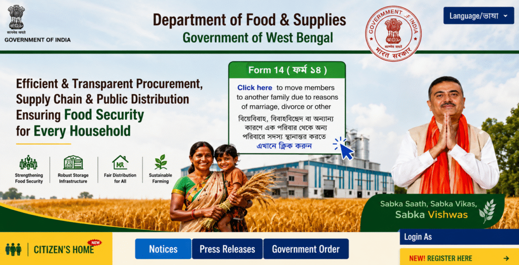 Ration Card Transfer Online 2026: এখন বাড়িতে বসেই অনলাইনে Ration Card Transfer, Form 14 ফিল-আপ করে পরিবার পরিবর্তন করুন