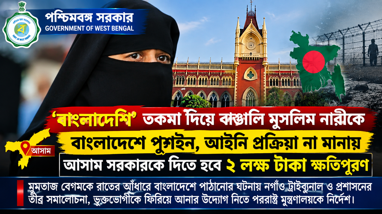 বাংলাদেশি’ বলে আসামের মহিলাকে সীমান্ত পার! ২ লক্ষ টাকা ক্ষতিপূরণের নির্দেশ গুয়াহাটি হাইকোর্টের