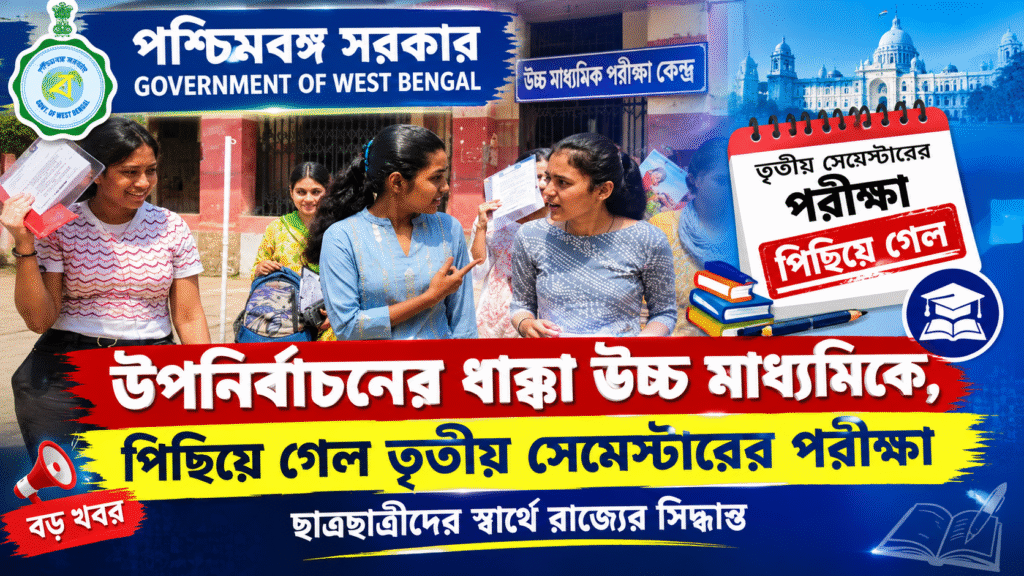 উপনির্বাচনের ধাক্কা উচ্চ মাধ্যমিকে, বদলে গেল তৃতীয় সেমেস্টার পরীক্ষার রুটিন: ৫, ৬ ও ৭ অক্টোবরের পরীক্ষা কবে?
